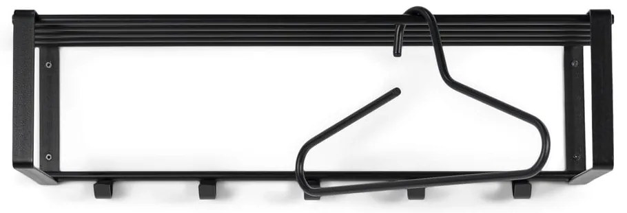 Appendiabiti da parete in metallo nero con ripiano Rex - Spinder Design