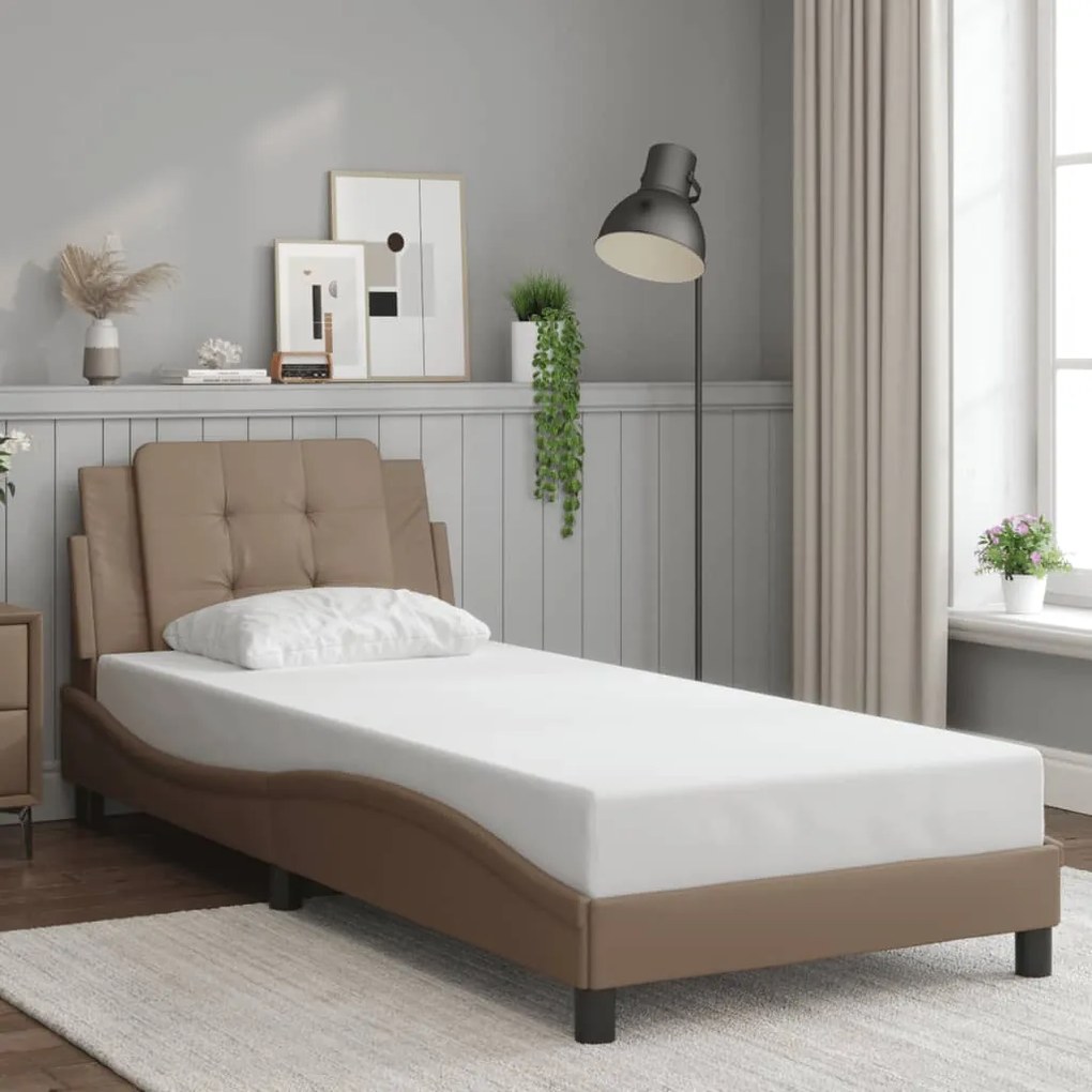 Giroletto Con Testiera Cappuccino 90x200 Cm İn Similpelle /