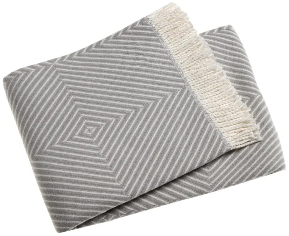 Plaid grigio chiaro con contenuto di cotone , 140 x 180 cm Tebas - Euromant