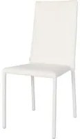 Sedia impilabile Julia Tommychairs, struttura in acciaio imbottita e rivestita in finta pelle colore bianco