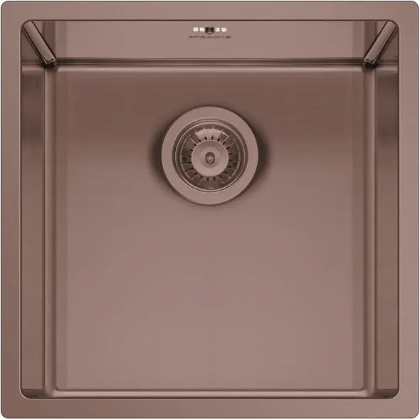 Lavello sottotop 1 vasca in inox rame PYRAMIS Astris L 40 x L 40 cm