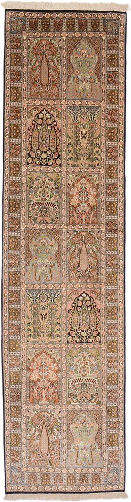 Cashmere Silk Tappeto orientale 310 x 80 (Indian) Annodato A Mano
