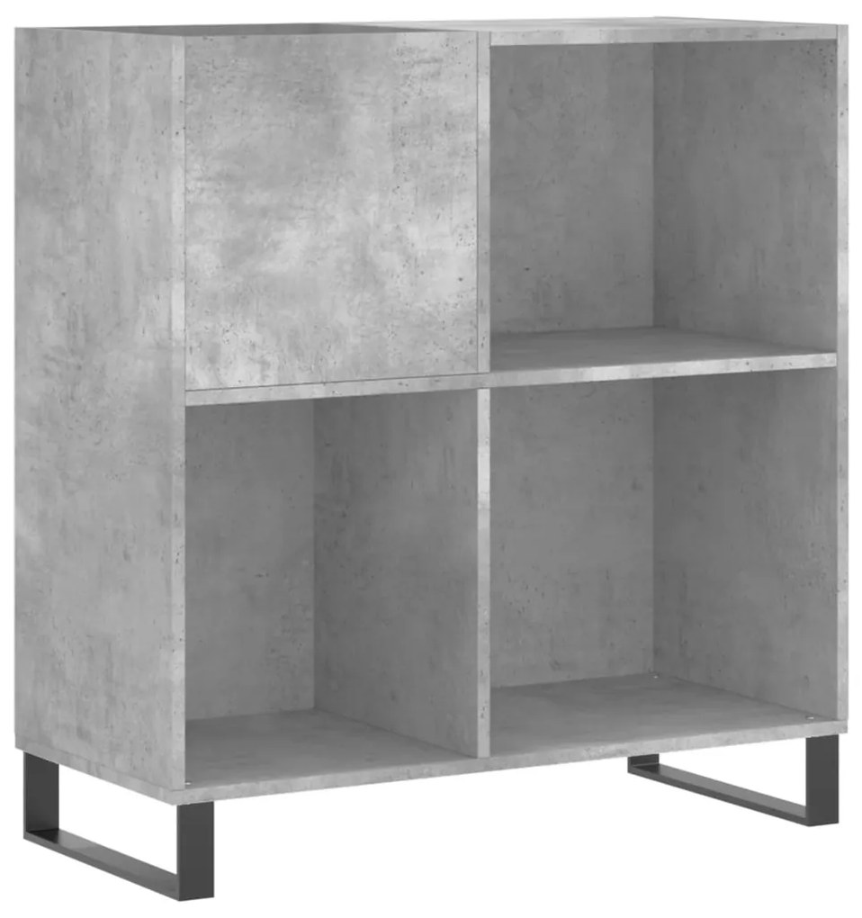 Mobile porta dischi grigio cemento 84,5x38x89 legno multistrato