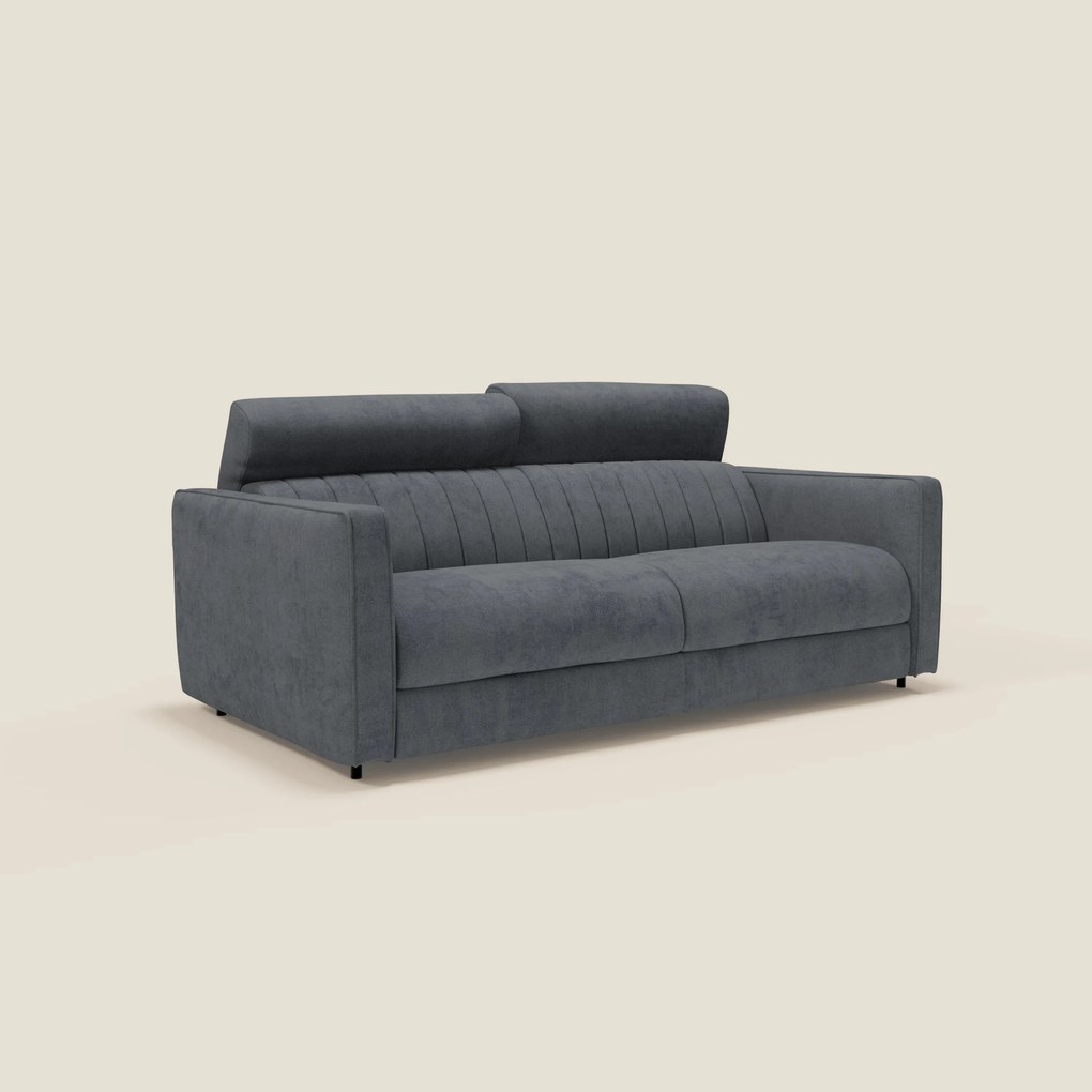 Nivon Divano letto moderno materasso H16 cm con poggiatesta in tessuto impermeabile T25 antracite