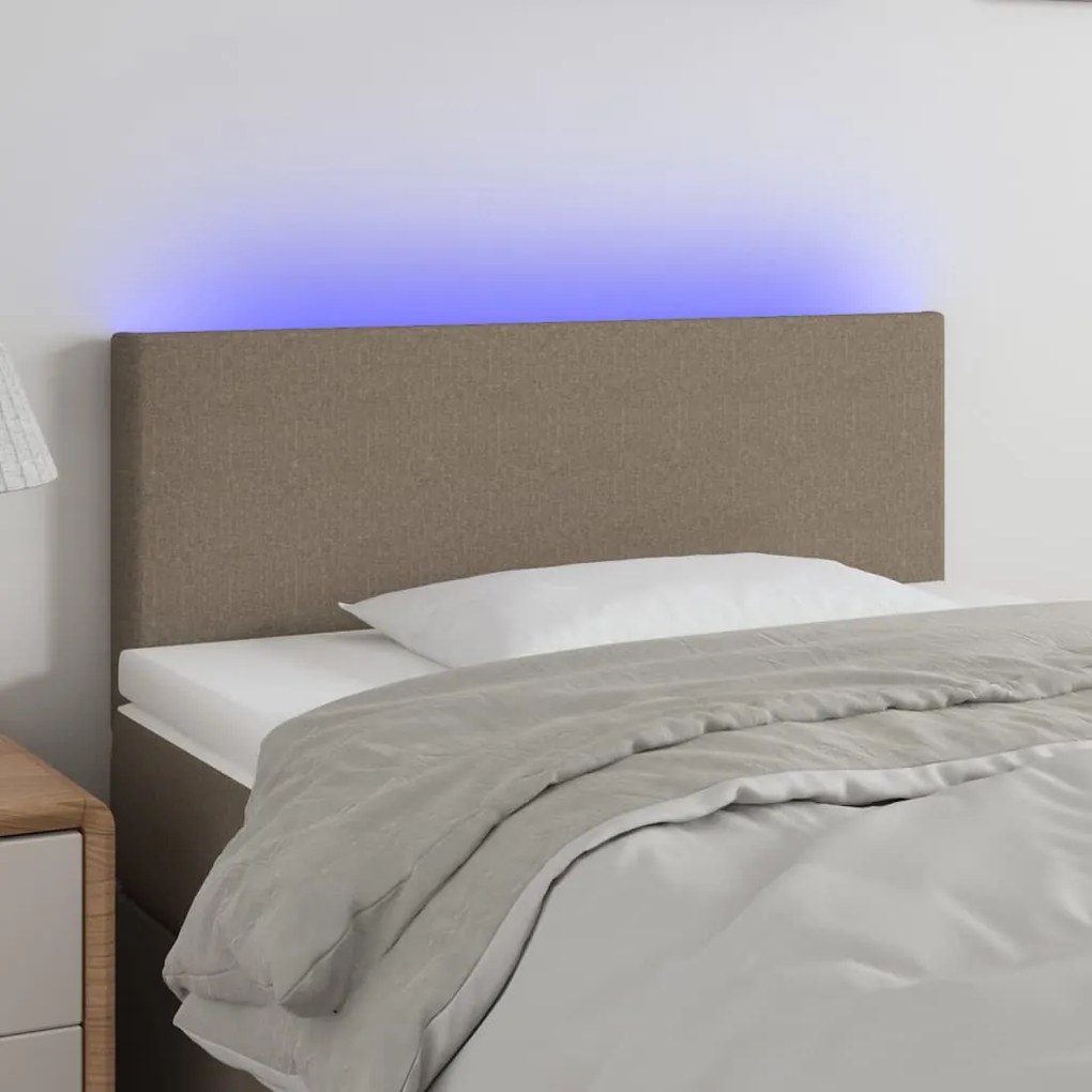 Testiera A Led Tortora 100x5x78/88 Cm İn Tessuto /
