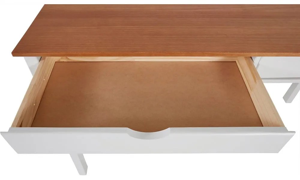 Tavolo da lavoro bianco e marrone, lunghezza 140 cm Gava - Støraa