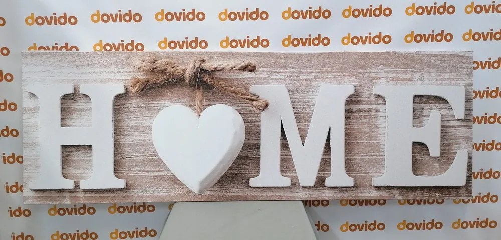 Quadro su tela – Con scritta Home in stile vintage