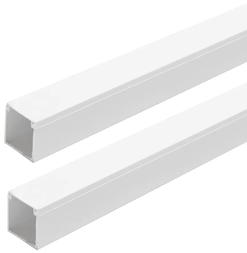 Canalina rigida passacavi 40x40mm 2 metri adesiva e avvitabile bianca Aigostar