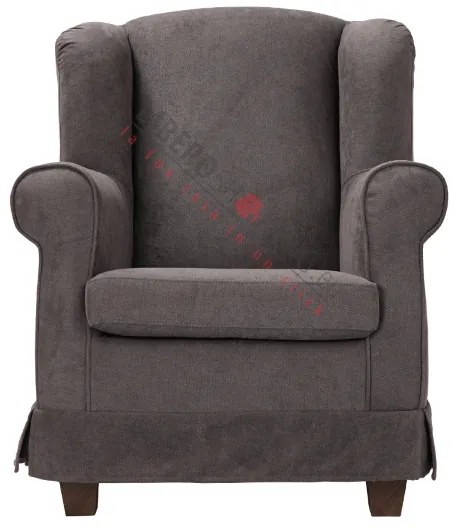 Poltrona imbottita BERGERE in tessuto sfoderabile Grigio