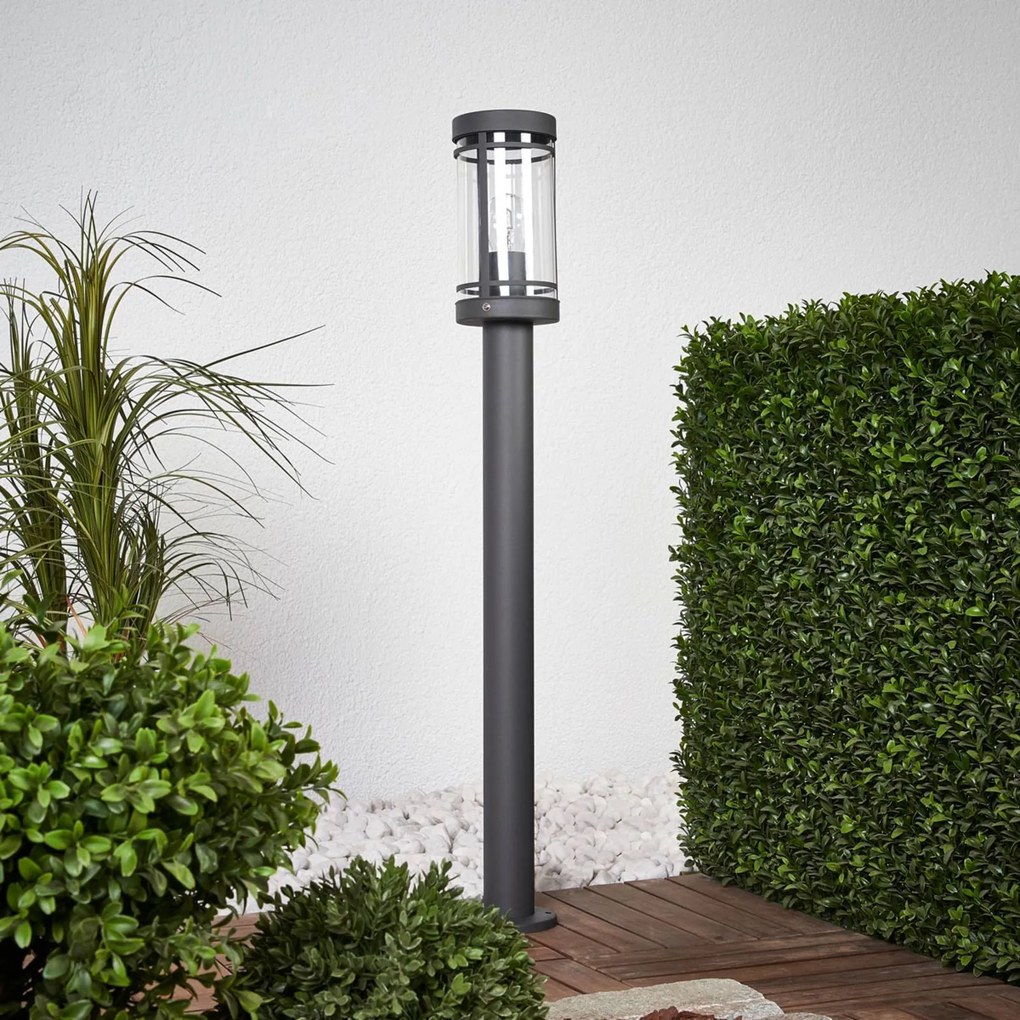 Lindby lampione Djori, 80 cm, antracite, acciaio inox, E27