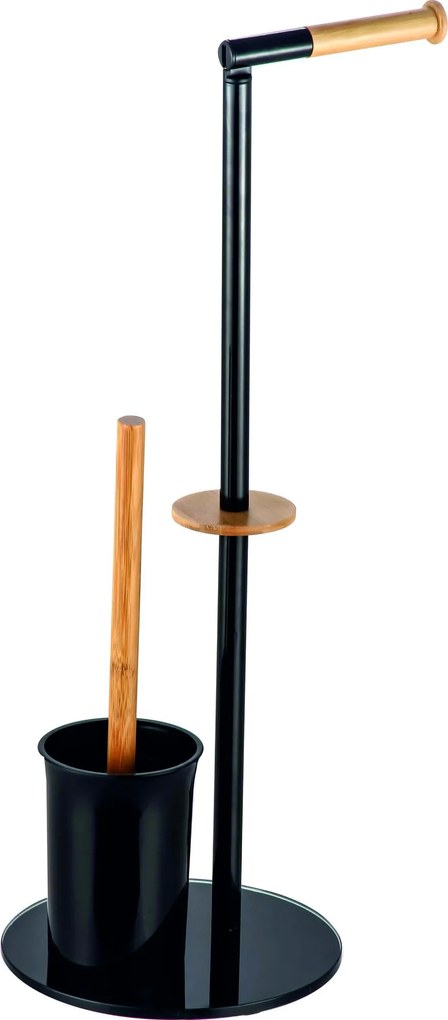 BISK Umbra scopino wc appoggiato nero-legno 07986