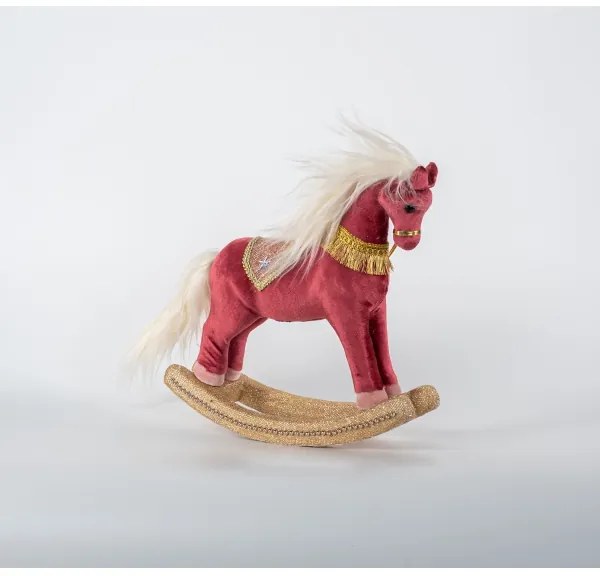 Decorazione natalizia 31 cm cavallo a dondolo