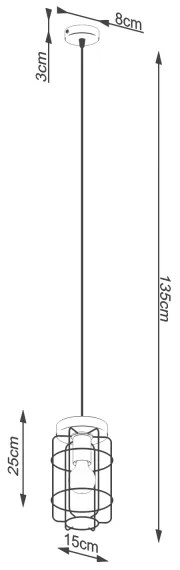 Sollux SL.1263 - Lampadario a sospensione con filo GOTTO 1xE27/15W/230V nero