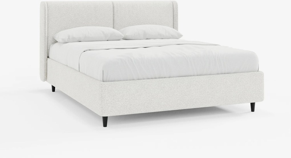 VALKIRIA letto di design con vano contenitore e testiera avvolgente - 2 cuscini imbottiti e tessuto Oeko-Tex®