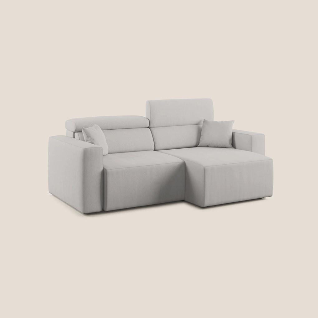 Orwell divano con seduta estraibile in microfibra smacchiabile T11 grigio chiaro