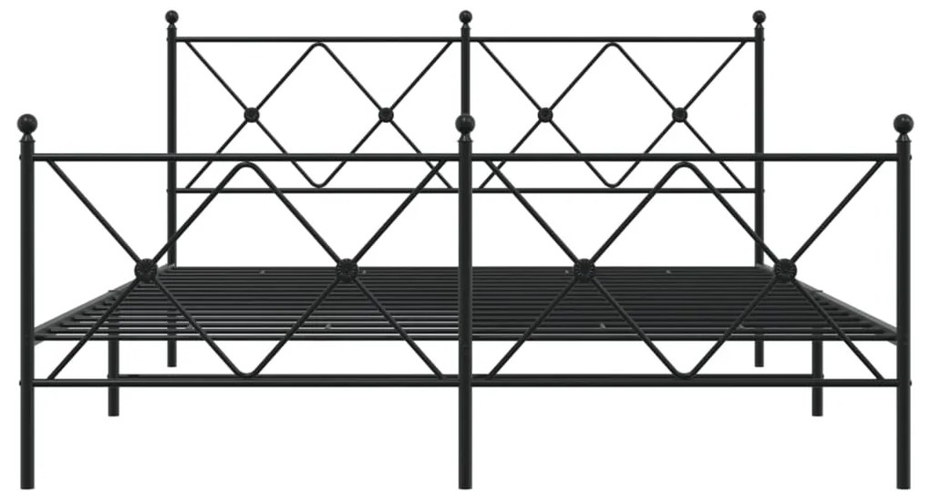 Giroletto con testiera e pediera metallo nero 150x200 cm