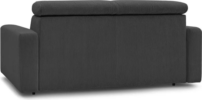 Divano in grigio scuro allungabile con rivestimento in velluto a coste 195 cm Monaco – Bobochic Paris
