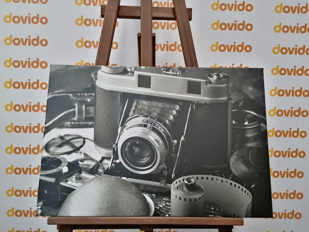 Stampa su tela – Fotocamera antica in bianco e nero