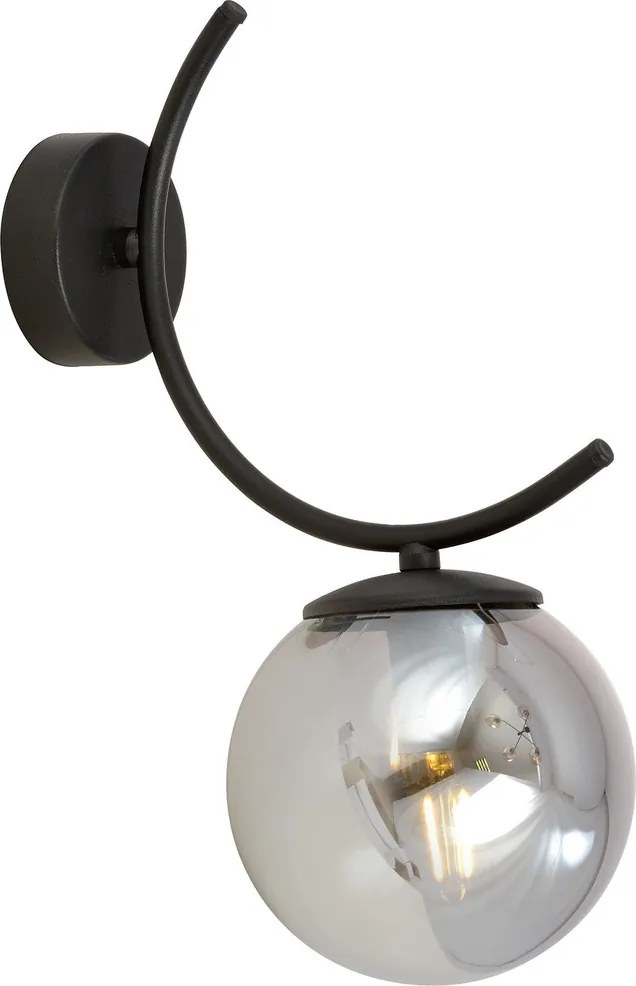 Applique da Parete in Acciaio e Vetro BOSTON Nero E14