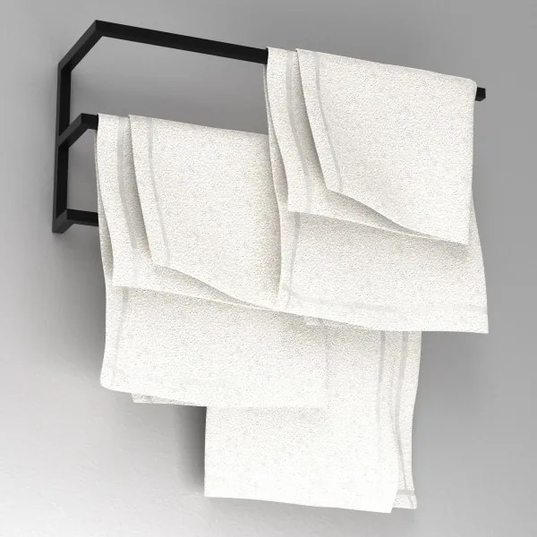 Porta asciugamani da parete 25x60 cm nero