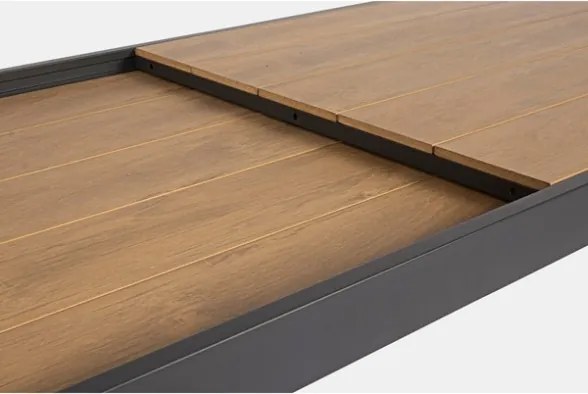 Tavolo Allungabile Per Esterno In Alluminio 95x200-300 Cm Con Doghe Di Legno Elias Antracite Bizzotto