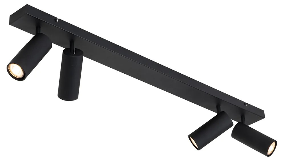Faretto da soffitto moderno nero 4 luci orientabili - Renna