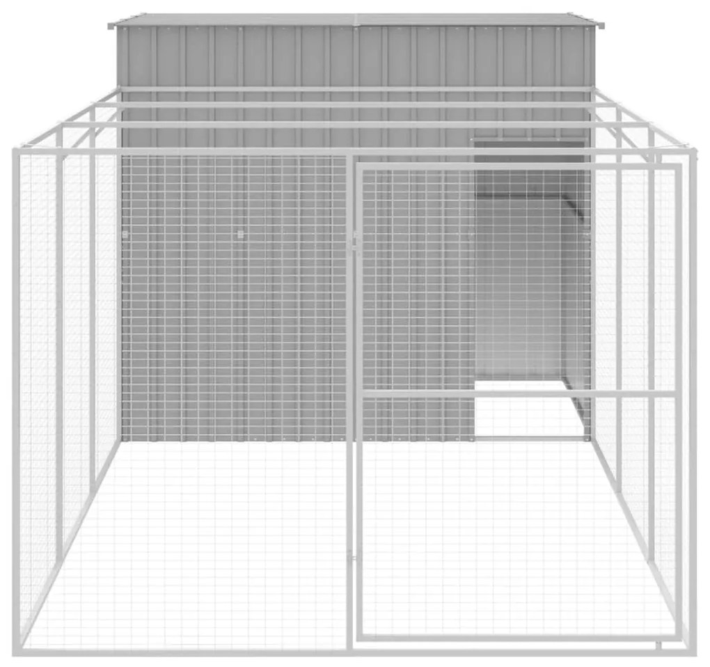 Casetta cani corsa grigio chiaro 214x457x181 cm acciaio zincato