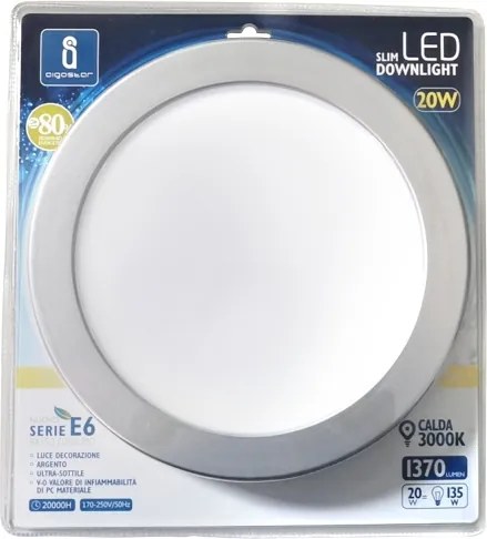 Aigostar - Lampada LED da incasso ULTRATHIN LED/20W/230V 3000K cromo opaco