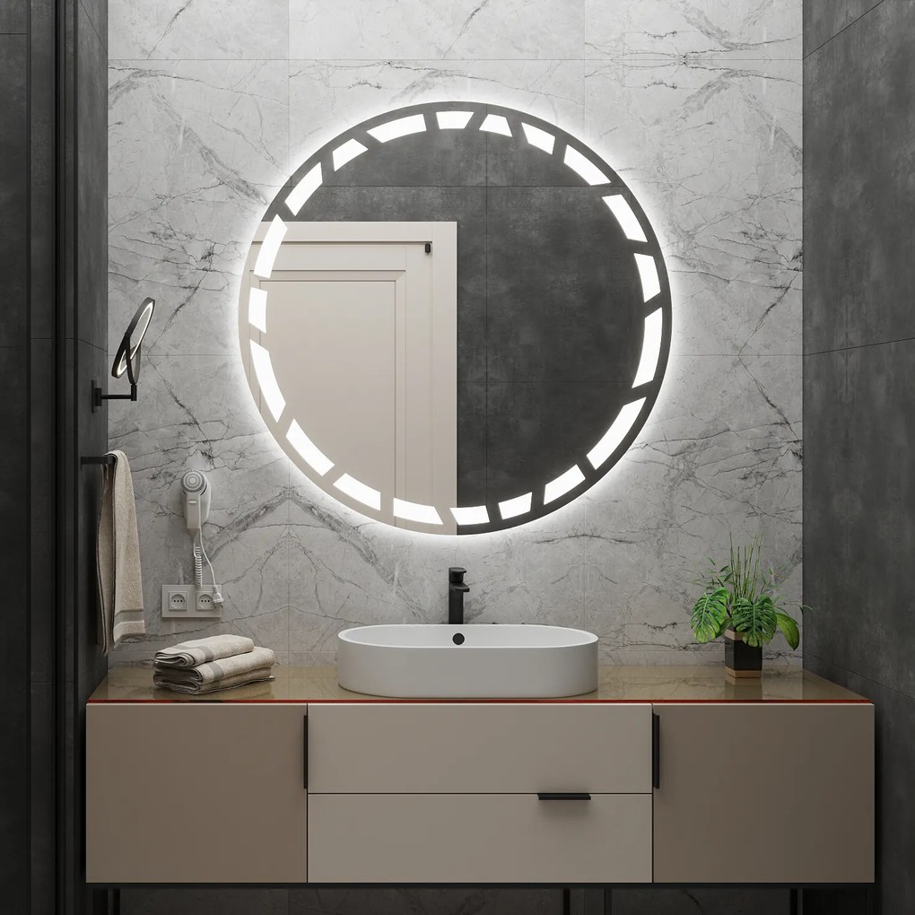 Specchio rotondo con illuminazione LED C8