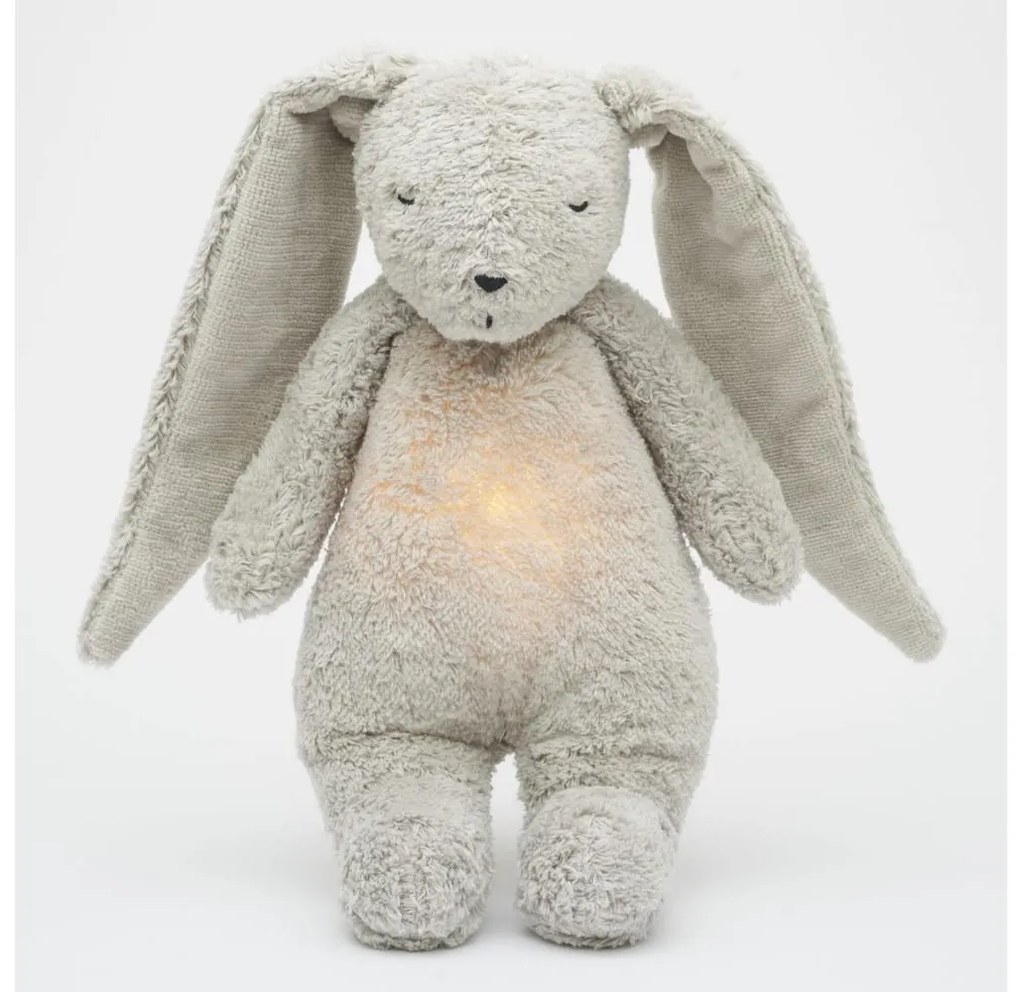 Moonie - Compagno di coccole con melodia e luce coniglietto 2.0 organic grigio