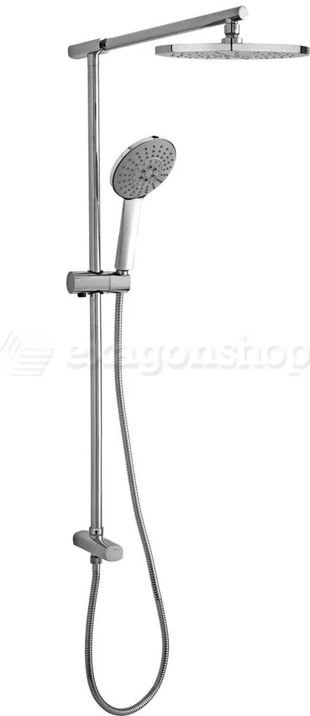 Paffoni Up Zcol687 Colonna Doccia Con Presa Acqua e deviatore soffione 22 cm e doccetta con flessibile 150 cm Cromo