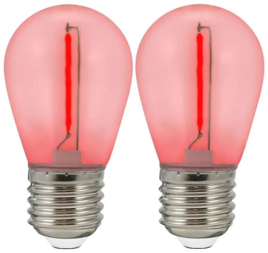 SET 2x Lampadina LED PARTY E27/0,3W/36V rosso