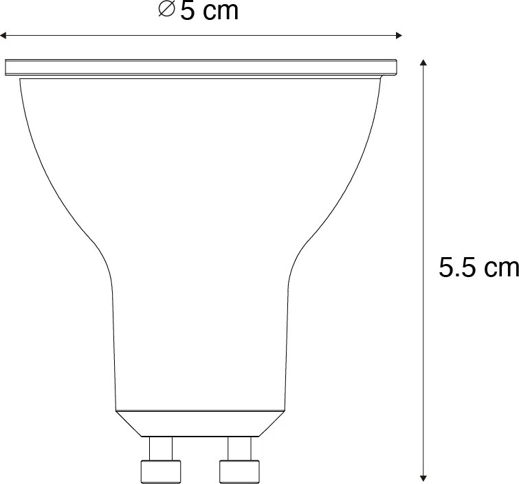 Set di 5 lampadine LED GU10 dimmerabili 7W 600 lm 2700K
