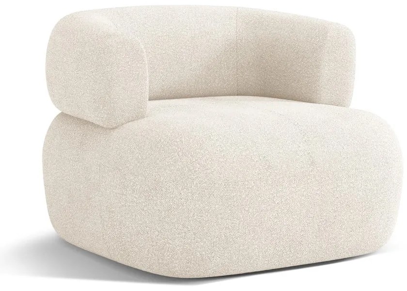 Poltrona beige in tessuto bouclé Jenny - Micadoni Home