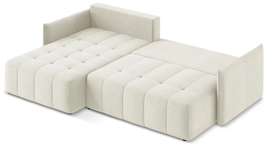 Divano angolare beige allungabile/con contenitore (con penisola a sinistra/con chaise lounge) Moku – Makamii