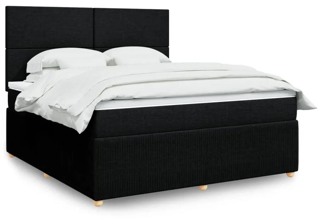 Giroletto A Molle Con Materasso Nero 180x200 Cm İn Tessuto /