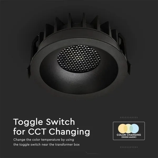 Lampada LED da incasso LED/18W/230V 3000/4000/6400K ø 10,6 cm nero