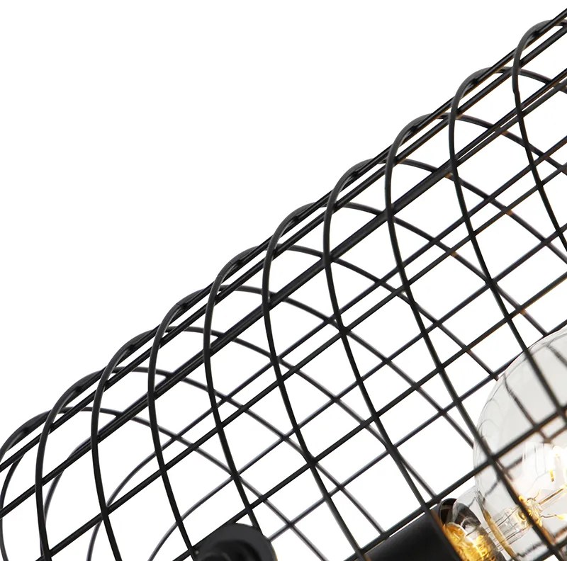 Lampada da terra industriale a treppiede in acciaio nero - Bliss Vefa