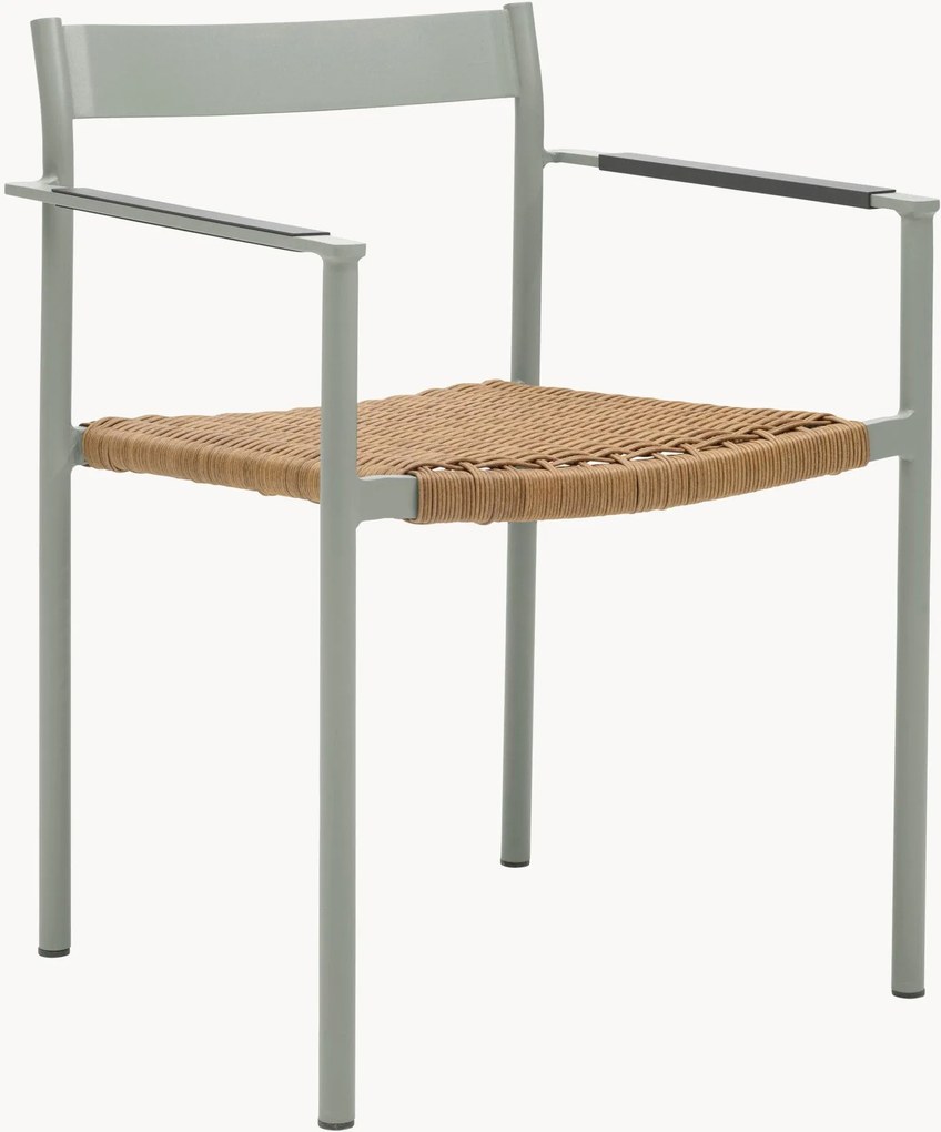 Set di 2 sedie da pranzo da giardino impilabili con braccioli DK