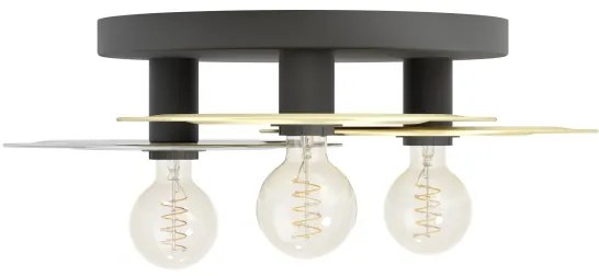 Eglo 44027 - Plafoniera LINTMILL 3xE27/40W/230V oro/nero