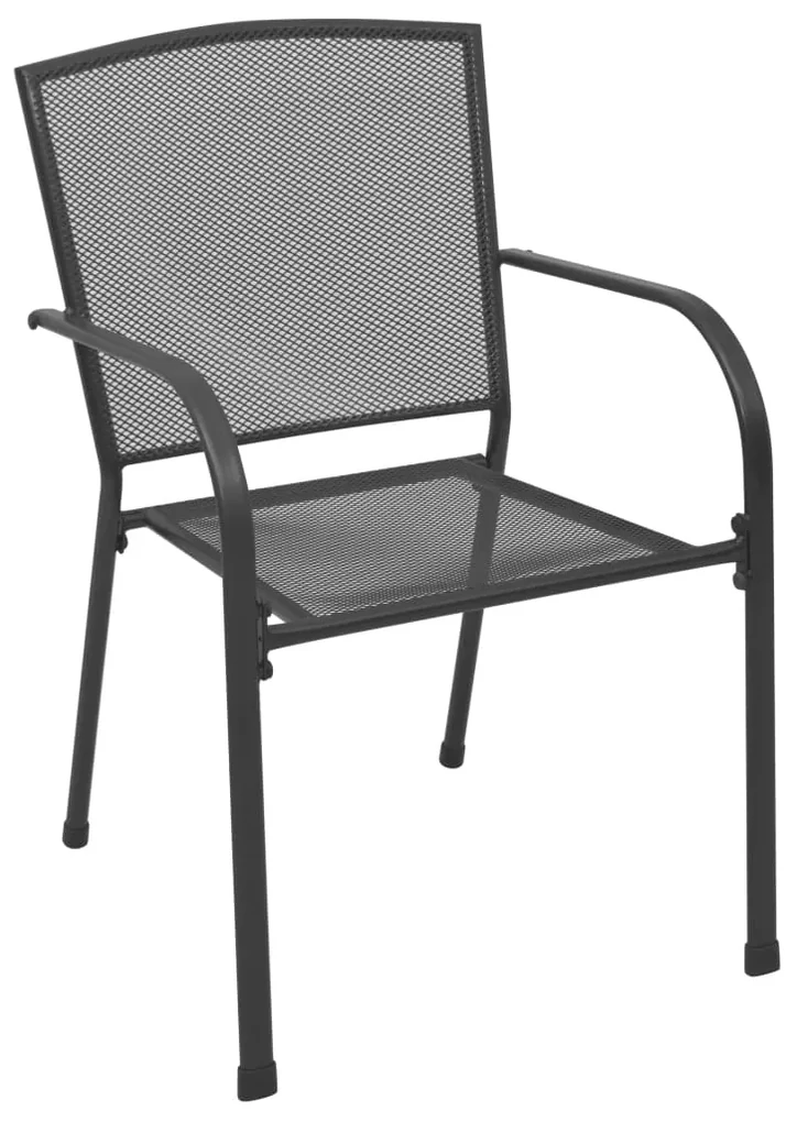 Sedie da esterno 4 pz design a rete in acciaio antracite