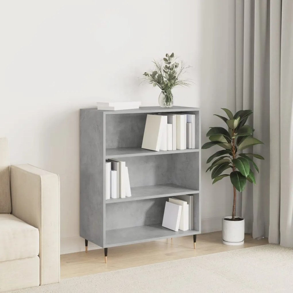 Libreria Grigio Cemento 69,5x32,5x90 Cm İn Legno Multistrato /