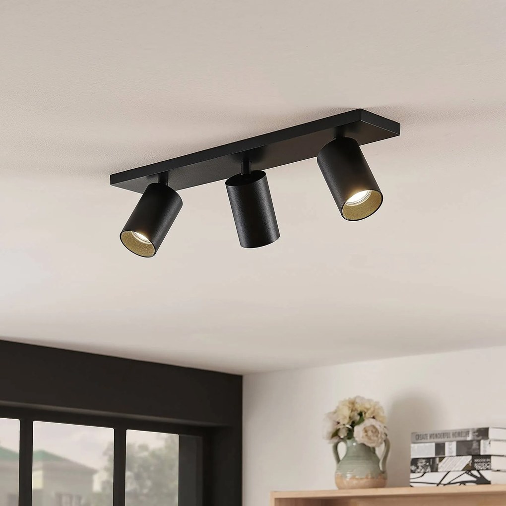 Arcchio Faretto Brinja, nero, angolare, Ø 6 cm, 3 luci, GU10 Brinja Arcchio, dimmerabile, Nero, Corridoio, Alluminio, Moderno, Faretto