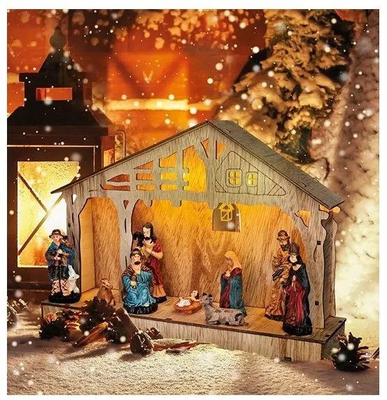 Solight 1V259 - Decorazione natalizia LED LED/2xAA betlém