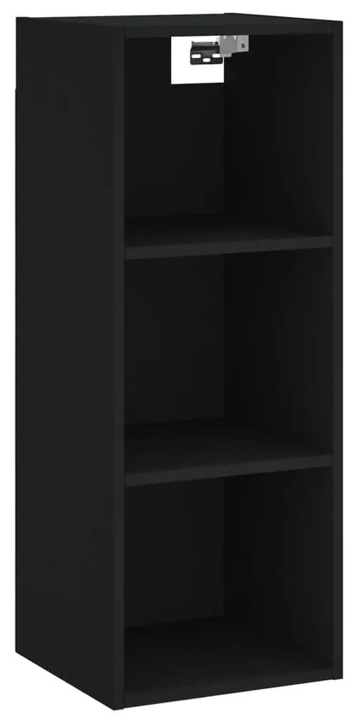 Credenza nera 34,5x32,5x180 cm in legno multistrato