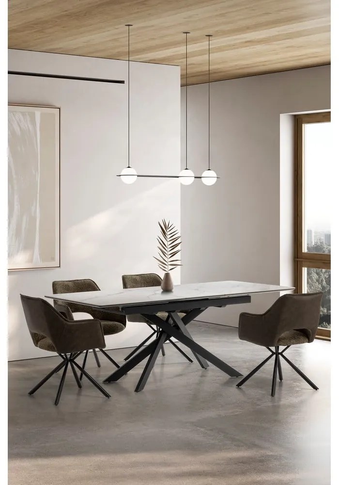 Tavolo da pranzo allungabile con piano aggiuntivo in ceramica 89,5x160 cm Belma - Marckeric