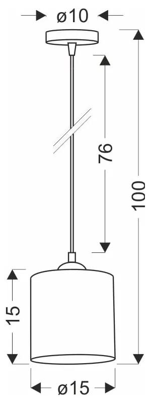 Lampada a sospensione marrone chiaro con paralume in rattan ø 15 cm Legno - Candellux Lighting