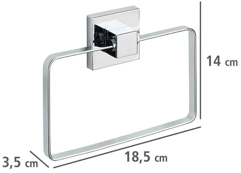 Set di accessori da bagno autoportanti color argento in plastica lucido Quadro - Wenko