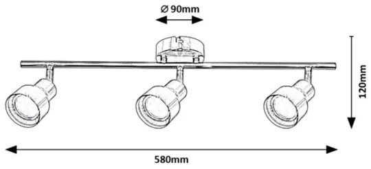 Rabalux 3185 - Faretto BLAKE 3xGU10/50W/230V