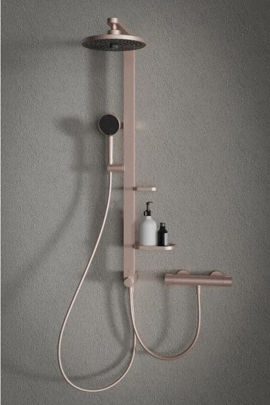 Colonna doccia senza miscelatore Alu+ rosè